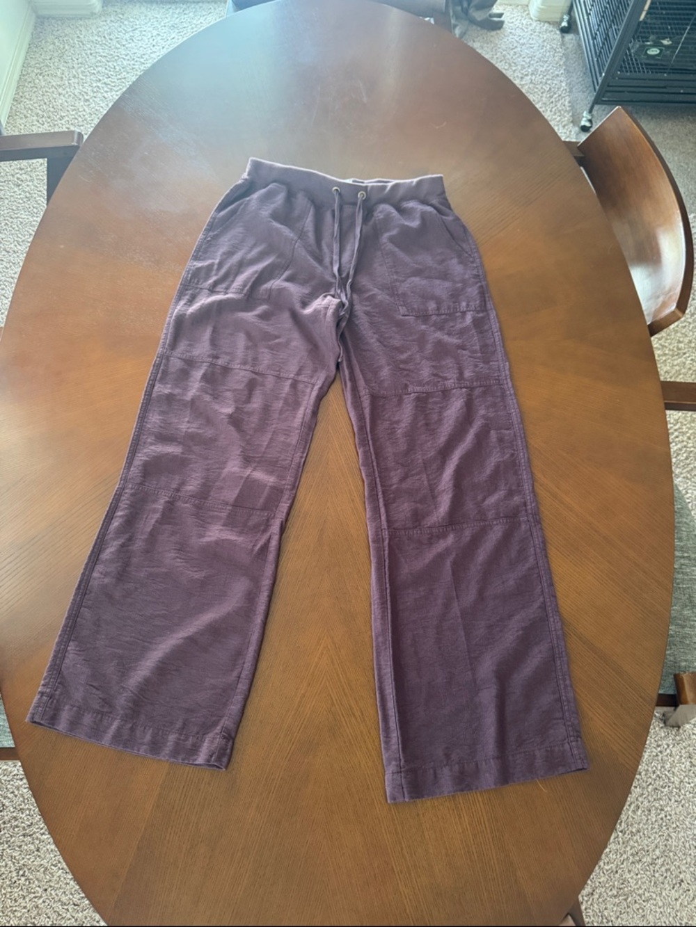 Brown Wide Leg Drawstring Pants